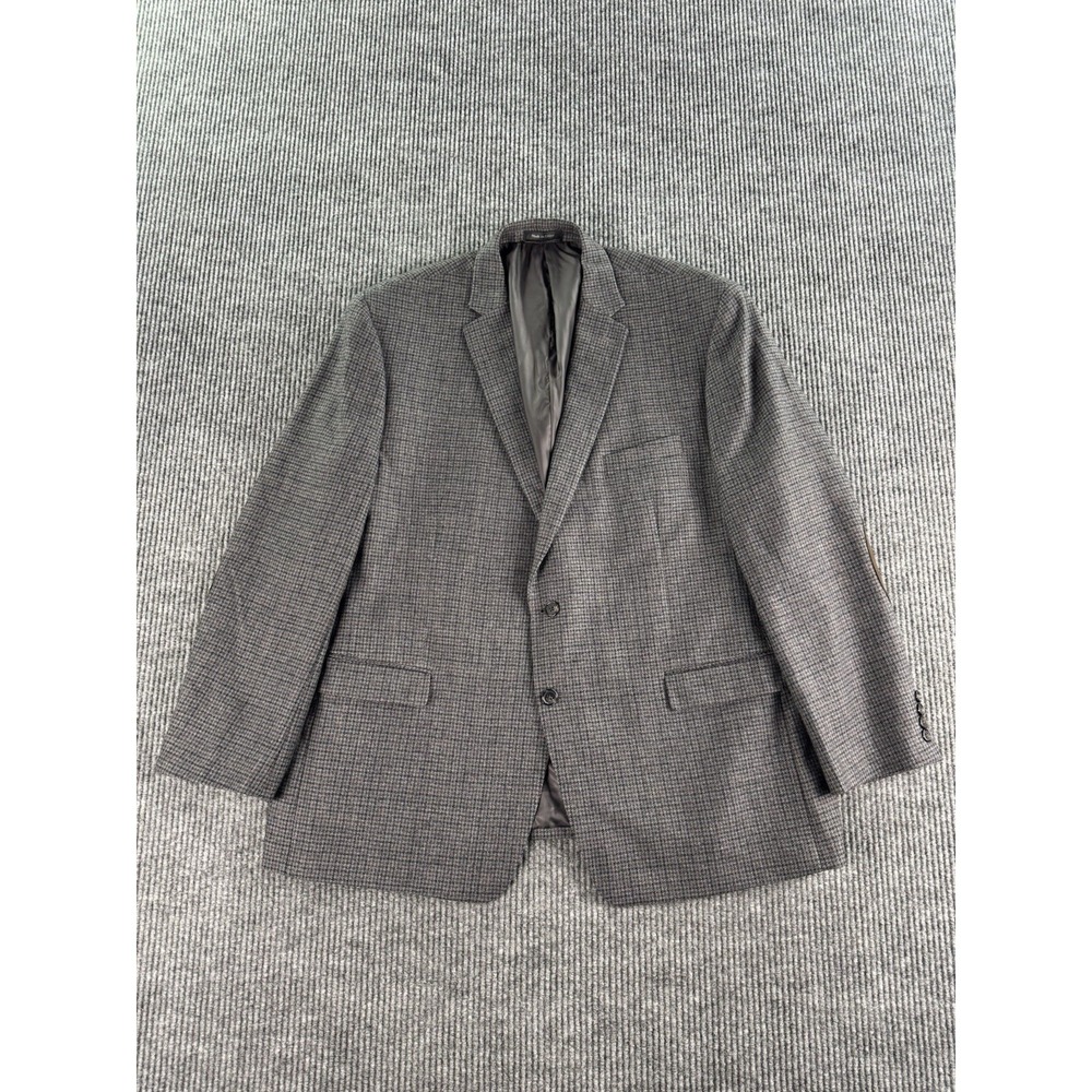 Ralph Lauren Sport Coat 50R Gray LambsWool Tweed Nailhead Elbow Patches LRL